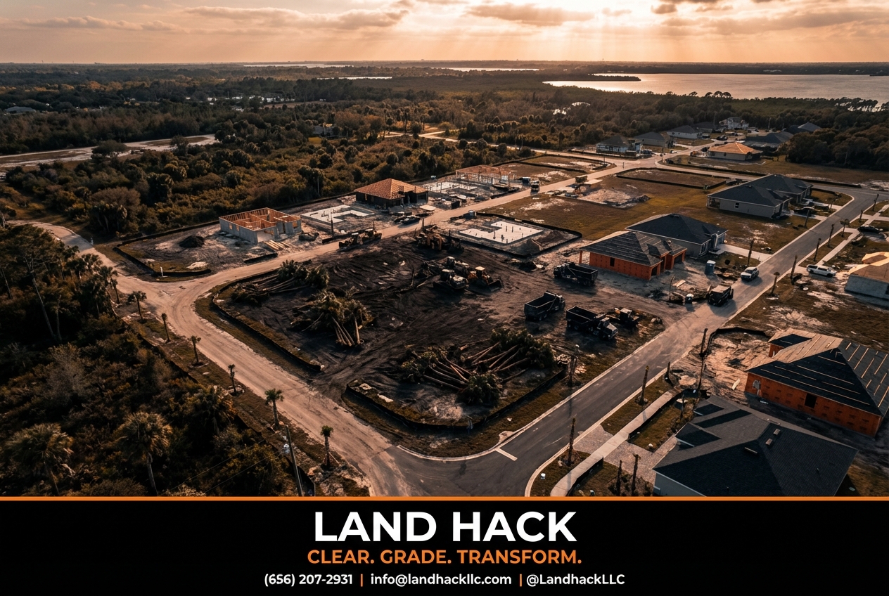 Tampa Bay new home construction development aerial view